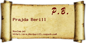 Prajda Berill névjegykártya